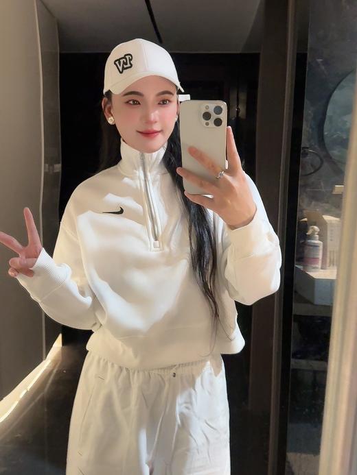 耐家纯色Logo刺绣半拉链半开襟卫衣（蕾姐M）（DQ5768） 商品图3