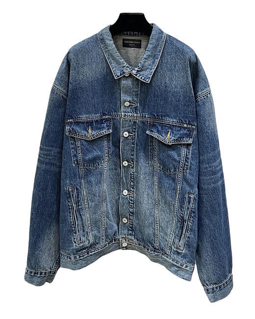 中性款闪粉胶带印花牛仔外套B00 商品图0