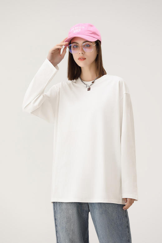 严选 | 【69元两件】秋季长袖T恤 男女同款 百搭叠穿上衣 230g高克重 商品图5