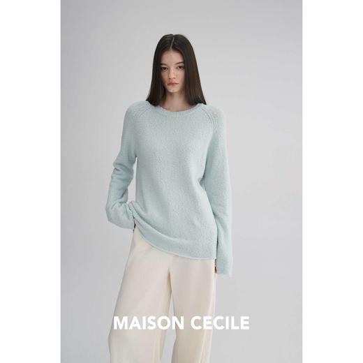 MAISON CECILE 两色|松弛感点点肌理亲肤棉质一字领针织毛衣 商品图1
