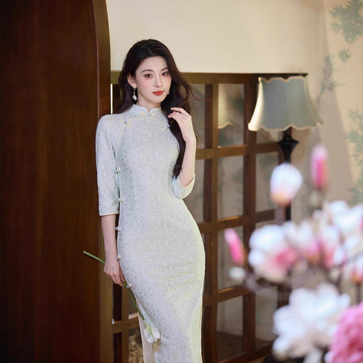 MYJ 244素雅复古气质改良日常连衣裙旗袍 商品图2