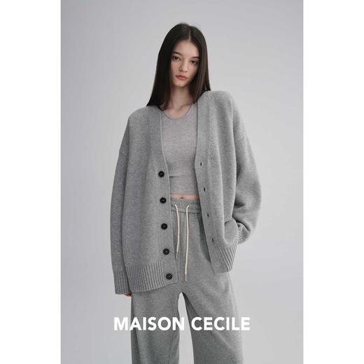 MAISON CECILE 三色|秋冬重磅高克重羊绒羊毛软糯厚实针织大开衫 商品图2
