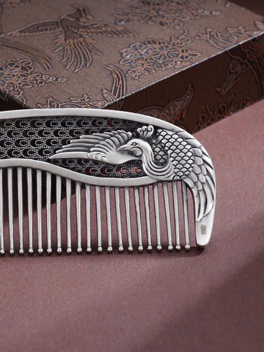 子佩集【凤舞情长】S999银梳子【HSSZ001】纯银凤凰2509 商品图5