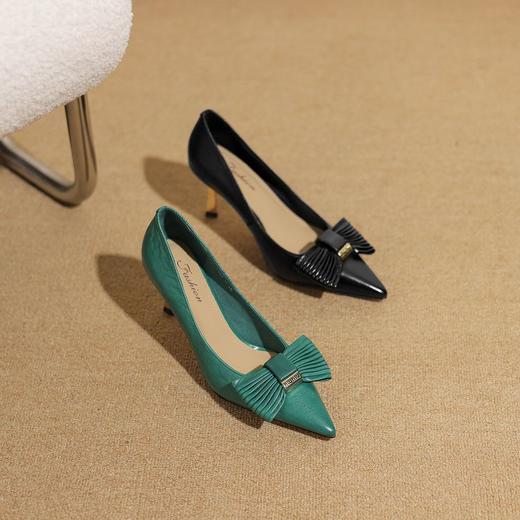 【预售5天】法式复古通勤蝴蝶结细高跟鞋女时尚尖头浅口单鞋YS&3900 商品图5
