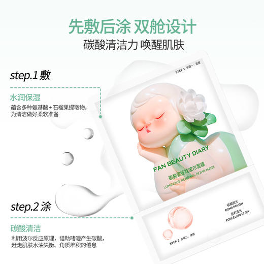 【双十二返场】碳酸瓷娃娃波尔面膜（面膜25g+啫喱8g）*5片/盒 商品图3