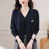雀说气质外套短款洋气毛衣新款翻领针织上衣外搭洋气AL3009 商品缩略图2
