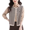 雀说条纹针织马甲外套短款洋气马夹外搭显瘦时髦毛衣开衫背心AL526 商品缩略图4