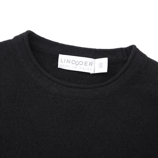 羚荌渼百搭时尚基础打底衫卷边圆领羊绒衫女针织毛衣 商品图2