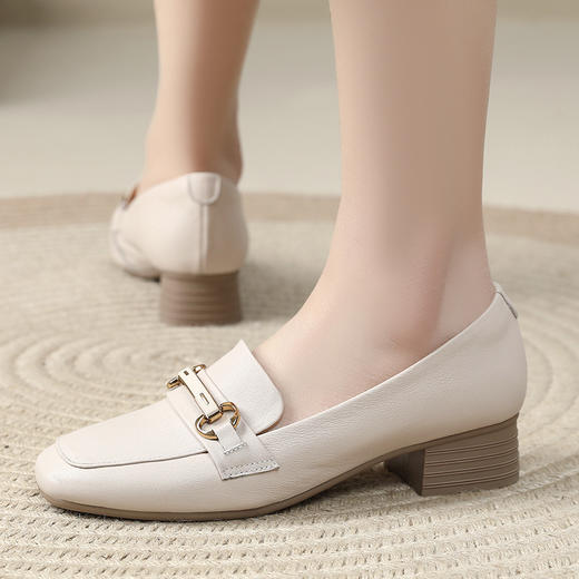 丁摩 真皮小皮鞋法式春秋女鞋软底防滑四季鞋乐福鞋女单鞋5ZF-6109 商品图2