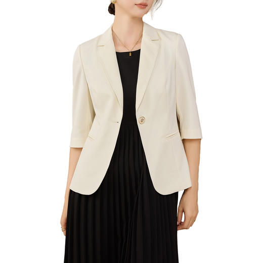 YBY Y521通勤西装外套一粒扣七分袖修身西服短外套 商品图4