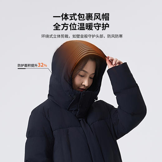 +【乐粉专属】900蓬PRO 思凯乐户外男女长款过膝安心鹅羽绒服防风加厚保暖外套F6115498/F6105498 商品图4