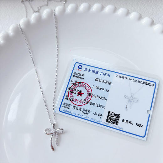 纯银系列 S925蝴蝶结款项链-1件 纪念日百货门店同款162259082 商品图2