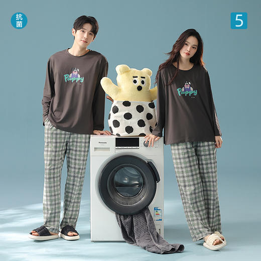 【拍2套减25元】【7A抗菌新疆棉】大牌专柜品质秋冬季纯棉情侣睡衣简约家居服套装 商品图4