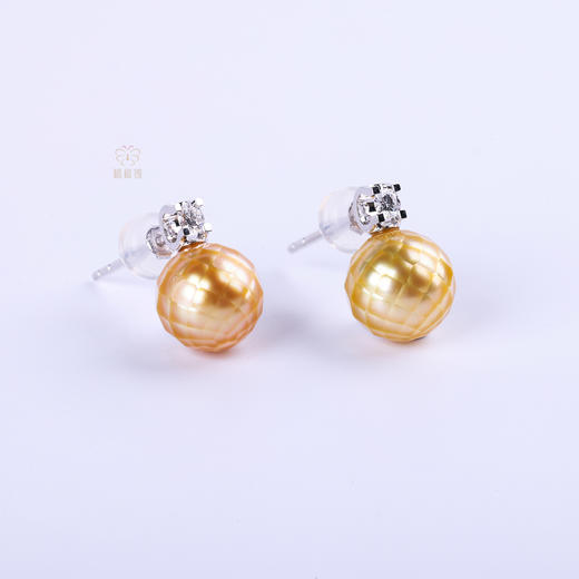 【鎏金岁月】刻面金珠耳钉   ZZ12509006 商品图3