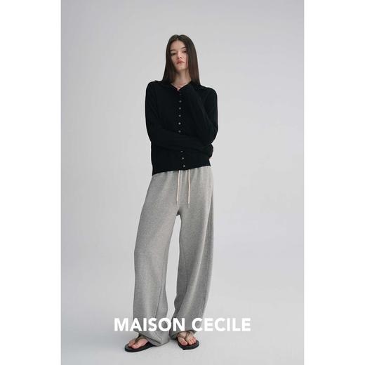 MAISON CECILE 两色|18针翻领/高领两穿软糯羊毛设计感针织开衫 商品图4