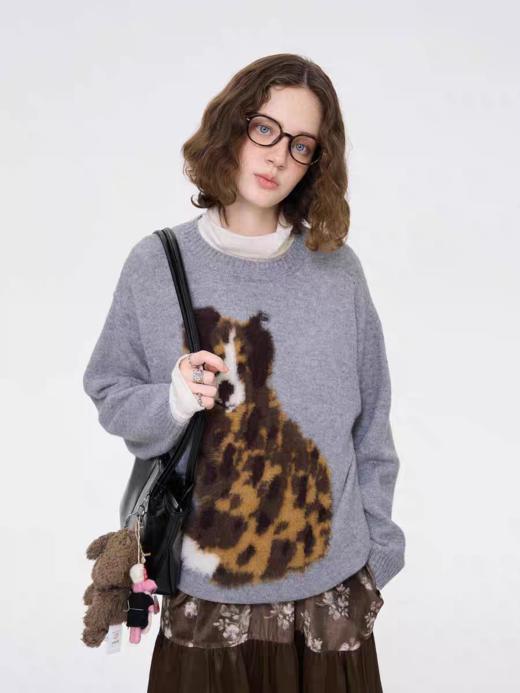 local tag/It24awk05b/圆领仿貂毛羊毛套头温暖长袖 商品图1