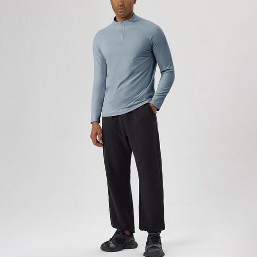 跃牌【欲动春风】男装系列 秋冬加绒半拉链运动长袖保暖户外休闲健身运动服51526 商品图3