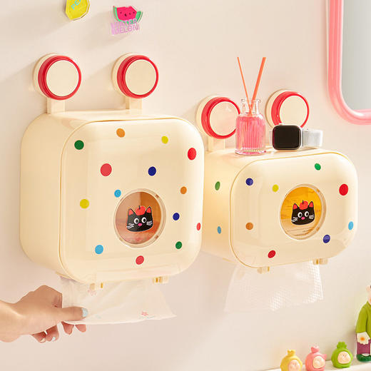 多巴胺吸盘卫生间纸巾盒免打孔壁挂式浴室厕所抽纸盒卷纸盒厕纸盒 商品图0