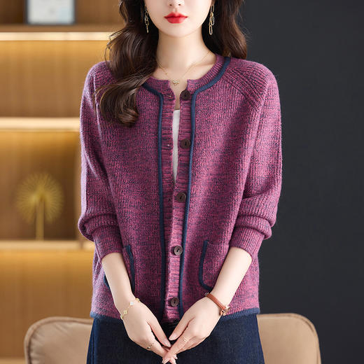 雀说短款高级感针织开衫女秋季外套新款外搭毛衣AL6587 商品图2