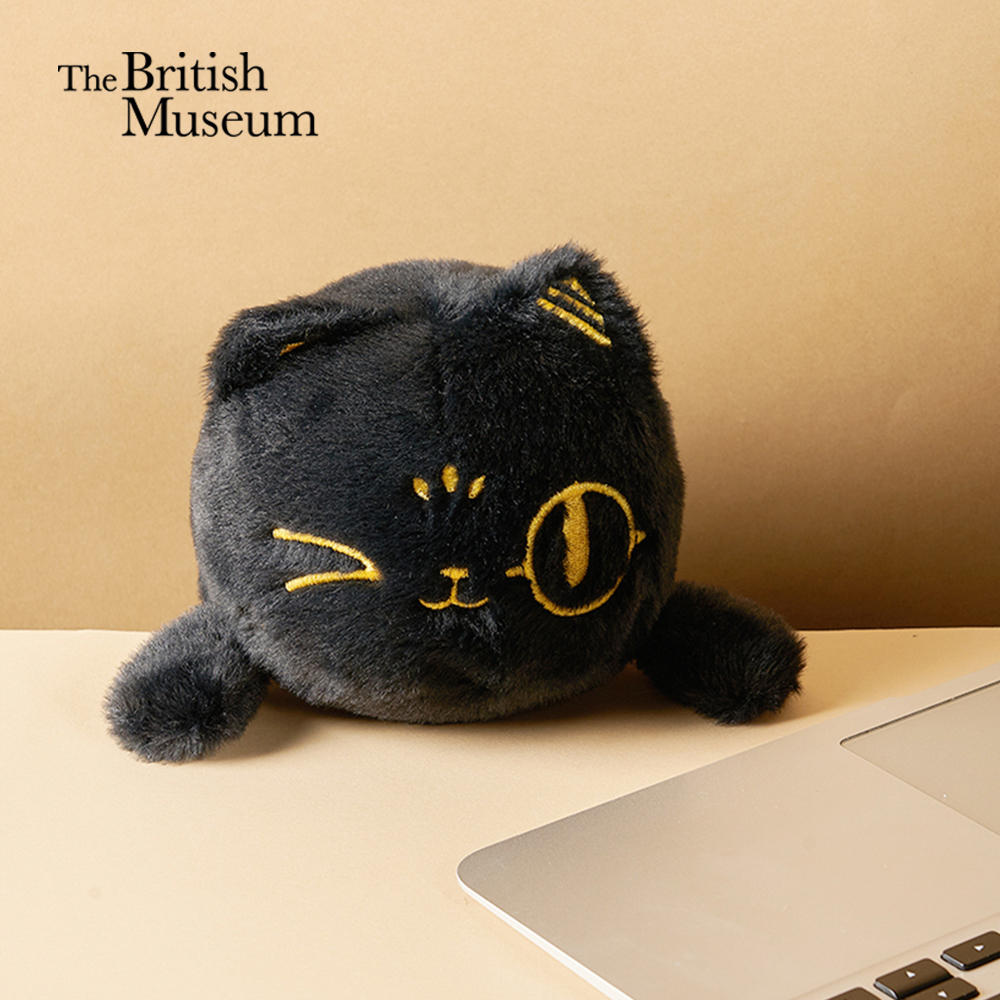 大英博物馆巴斯特猫咪毛绒 趴着的桌趴玩偶桌面公仔摆件