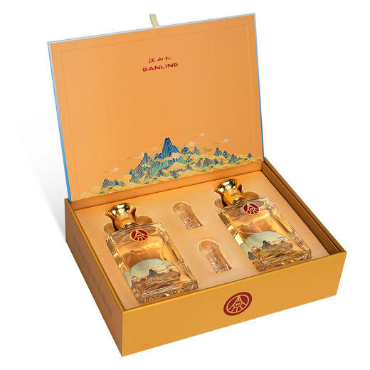 五粮液 江山礼.国画礼盒 52度 500mL*2瓶（含两个酒杯） 商品图0