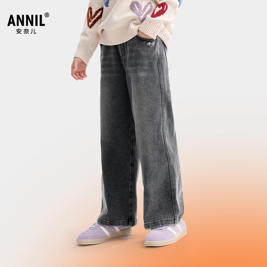 女童全腰牛仔夹裤冬季新款安奈儿童装EG546612 商品图1