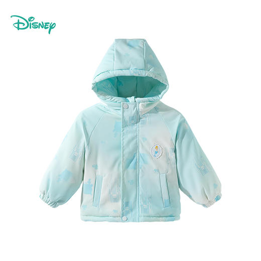迪士尼25冬季新款女童棉服女孩户外防风连帽保暖软壳外套ZD4ES029 商品图6