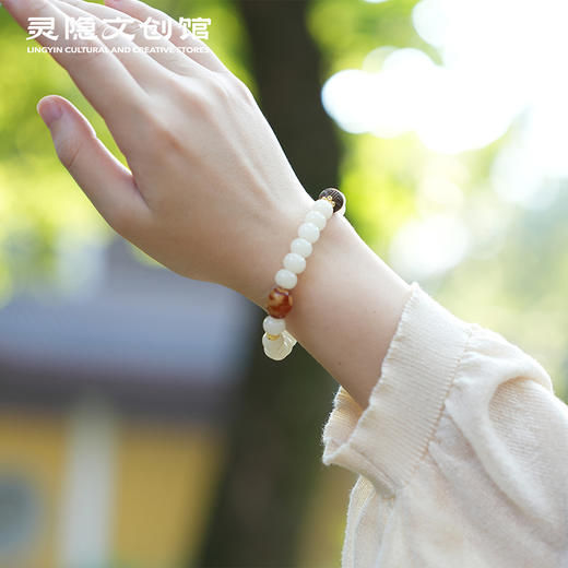 【预售3-5天】【灵隐景区直发】原创设计白菩提手串非遗合香珠古法合香技艺白菩提与香共融手串福气满满金玉满堂手链 商品图2