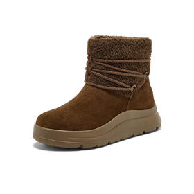 【云粉节】 【拔佳】BF楼Bata雪地靴女2025冬款牛剖皮保暖厚底时尚短靴AD143DD5    吊牌价1159   活动价799