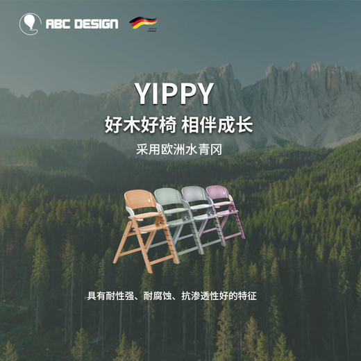 德国ABC Design yippy餐椅 五件套 宝宝餐椅成长椅学坐椅便捷调节 商品图5