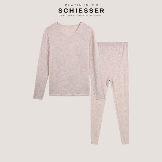 【100%山羊绒】SCHIESSER德国舒雅 铂雅女装圆领100%山羊绒保暖套装90/20380W 商品图0