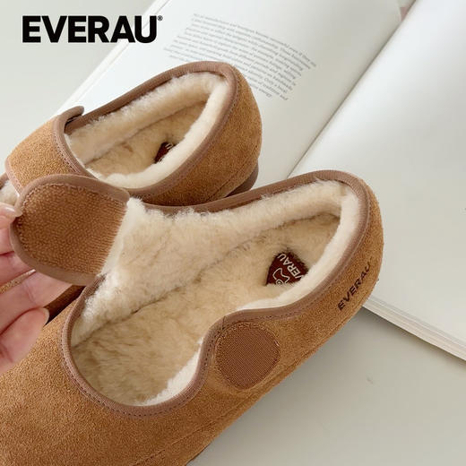 EVERAU冬季新款羊皮毛一体保暖玛丽珍休闲鞋女鞋EA7091 商品图3