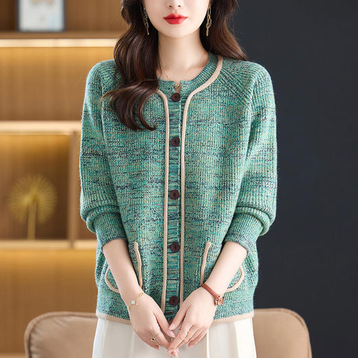雀说短款高级感针织开衫女秋季外套新款外搭毛衣AL6587 商品图3