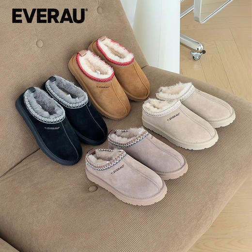EVERAU冬季新品羊皮毛一体女士保暖雪地靴EA2073 商品图1