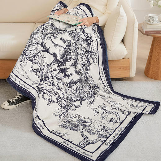 大英博物馆 新年系列 新中式羊毛提花 盖毯午睡毯 商品图3