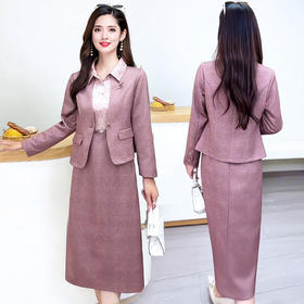 POLO领两件套连衣裙，气质通勤轻熟风连衣裙QYM-YJ25B268