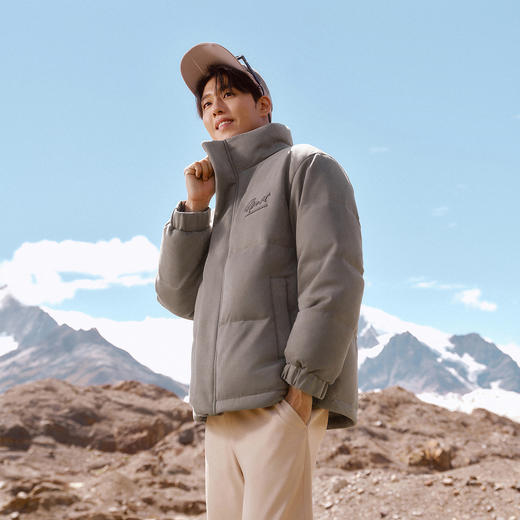 森马羽绒服男加厚保暖立领外套美式运动风绣花2025新款冬装情侣潮 商品图2