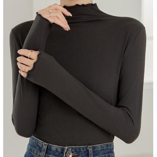 梦惠妮轻暖木耳边打底衫｜外穿内搭，修身显瘦 商品图4