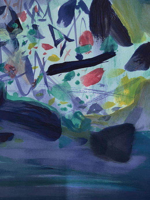 独角鹿西洋古董2005年法国巴黎Frédéric Possot出版艺术大师朱德群亲签限量彩色石版画「构图XX（Composition XX）」 商品图5