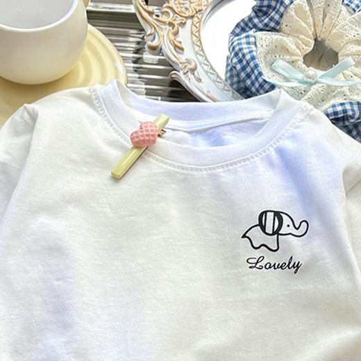 Laffey & Monkey儿童秋款纯棉长袖T恤女童圆领休闲上衣 宝宝花边纯色打底内搭童装80-160★★娃娃优选 商品图2