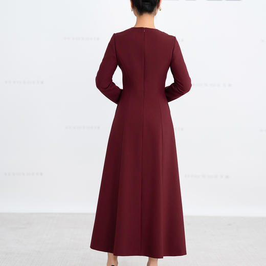 YBY 885C47连衣裙时尚贴花气质V领礼服裙 商品图3