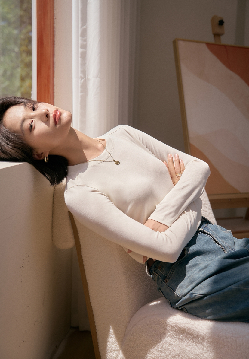 秋季新款 软呼呼~打底长袖T恤  天丝莱赛尔、澳洲美利奴羊毛混纺 轻薄透气~轻保暖不冰凉，显瘦遮肉肉 可单穿 可打底