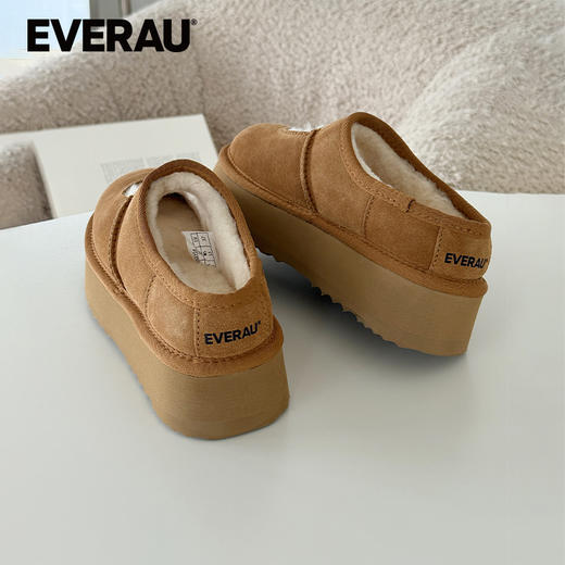 EVERAU冬季新款羊皮毛一体厚底玛丽珍女鞋 EA2074 商品图3