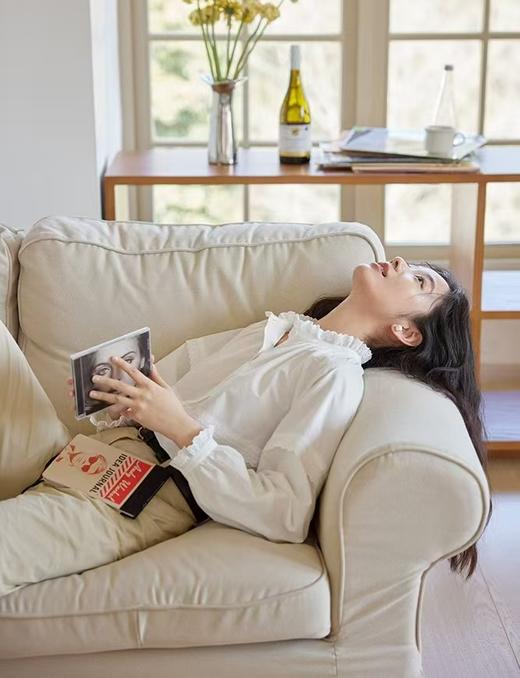 法式立领蕾丝花边长袖小宽松百搭衬衫 商品图5