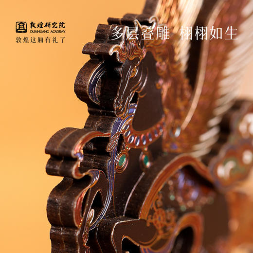 敦煌研究院 【敦煌吉礼翼马衔福木质冰箱贴】 文创冰箱贴磁贴创意装饰 商品图2