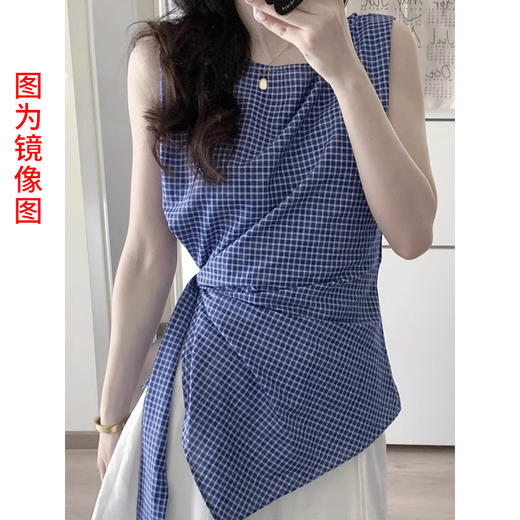 裁缝学苑AS568韩系绑带无袖格子衫纸样衬衫背心小上衣打版裁图纸 商品图3