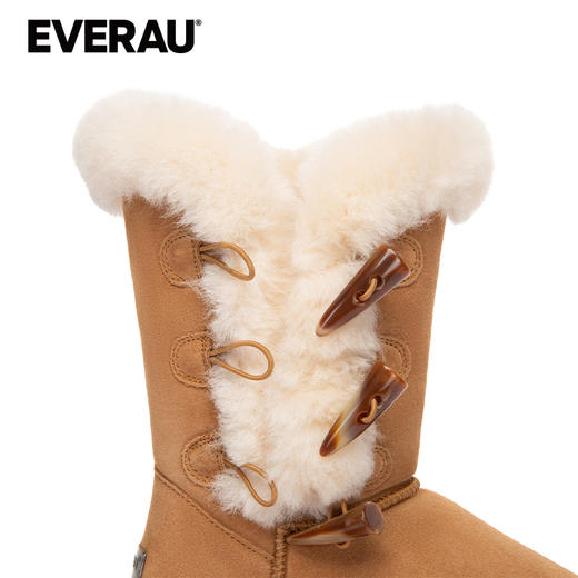 EVERAU羊毛一体雪地靴女士2025冬季新款中通女靴子UEA3024 商品图4