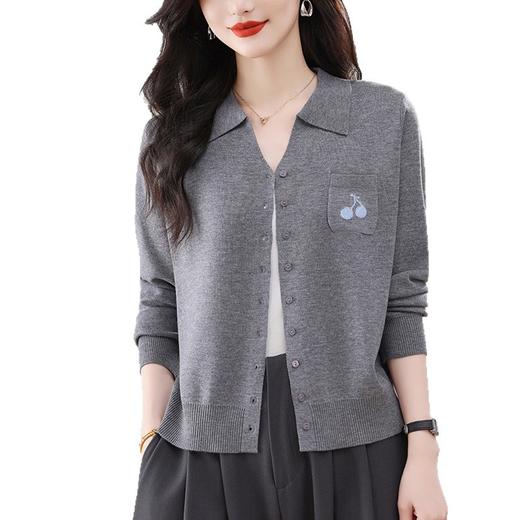 雀说气质外套短款洋气毛衣新款翻领针织上衣外搭洋气AL3009 商品图4