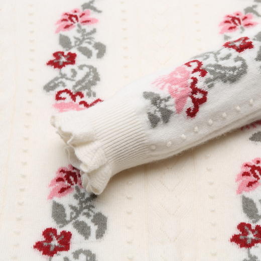羚荌渼半高领嵌花花边领女羊绒衫 商品图3