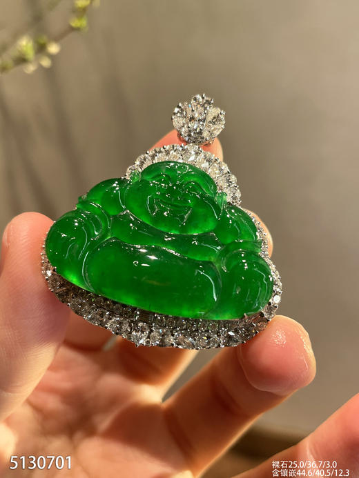 老坑玻璃种艳绿佛公吊坠【5130701】具体价格微信咨询 商品图0